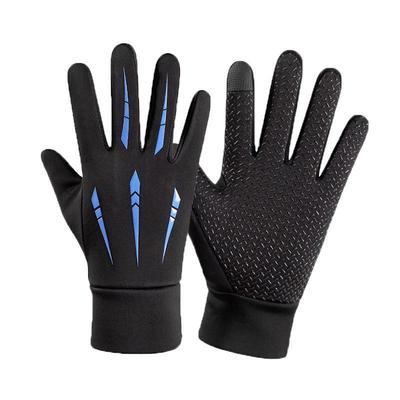 Men's Windproof Fingerless Fleece-Lined Cycling Gloves, Touchscreen-Compatible for Autumn/Winter.
