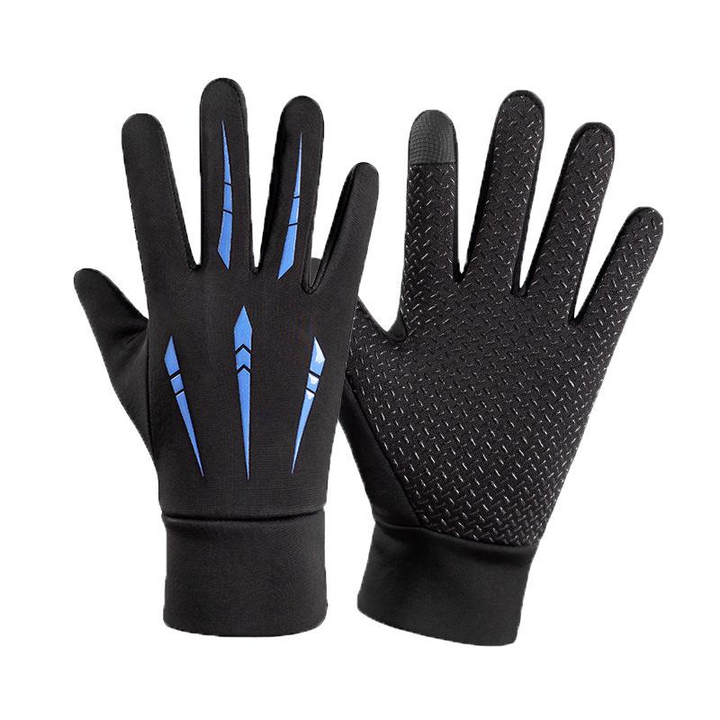 

Men s Windproof Fingerless Fleece-Lined Cycling Gloves, Touchscreen-Compatible for Autumn/Winter. Red Five Claw