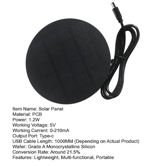 1.2W 5V Solar Panel Portable Lightweight Type-C Motorized Blinds Windows Phone Light 3.7V-5V Electronics Device USB Solar Charger Board