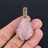 Rose Quartz Gemstone Pendant | Oxidized Copper Wire Wrapped | Necklace Pendant | Handmade Copper Pendant Jewelry Gift For Her/himLC-305