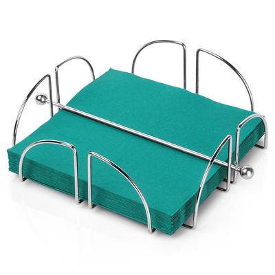 Napkin Holder, Steel Silver Napkin Stand, Tissue Holder with Press