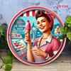 Vintage Eis Metall Wandkunst Rundes Schild 8 Zoll Cafe Bar Küchen Dekoration