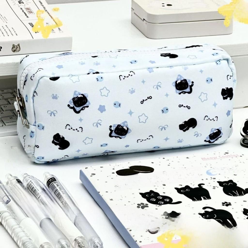 Cartoon Crayon Shinchan Large Capacity Foldable Pen Bag With Storage For Students