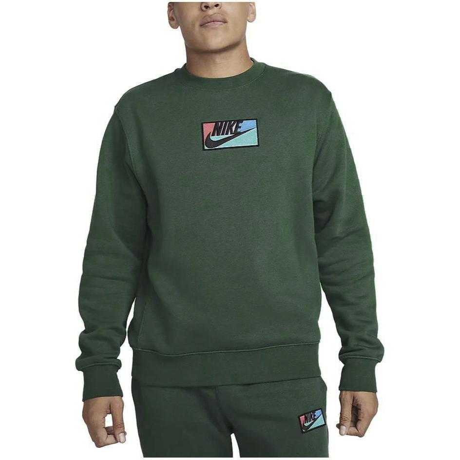 Nike Sweatshirts Men's Fir Green Crew Neck Moderate Regular FB8436-323
