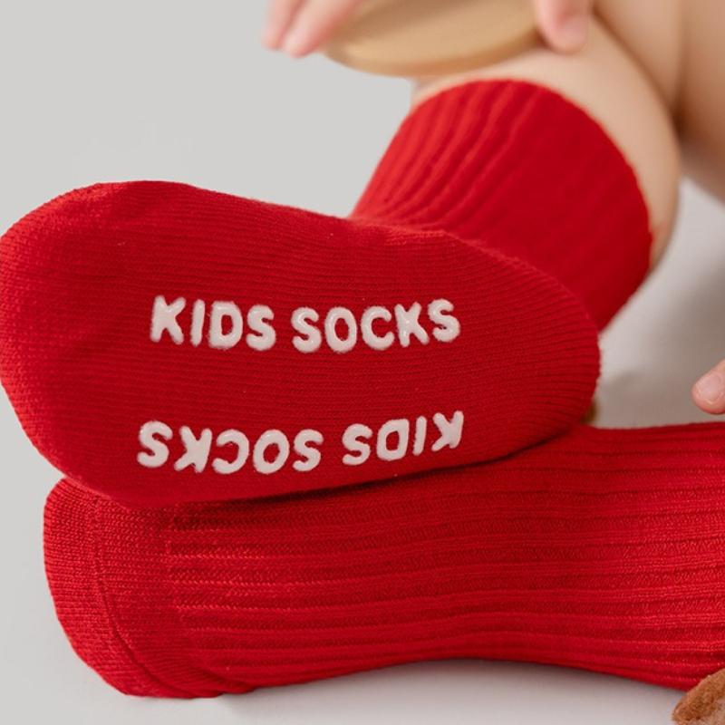 1 Paar Baby-Weihnachtssocken für Kinder Herbstsaison Kalte Jahreszeit Kleinkind Anti-Rutsch-Bodensocken Kinder Festliche Nikolaus Beinwärmer 0-5 Jahre