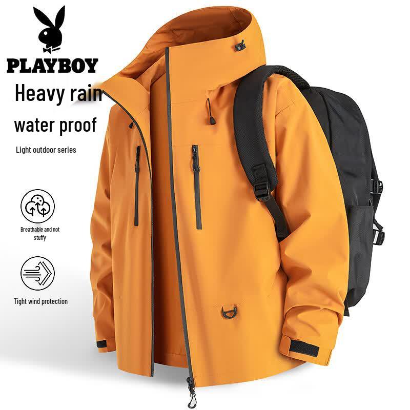 PLAYBOY Men s Outdoor Windproof Waterproof Hooded Jacket XL
