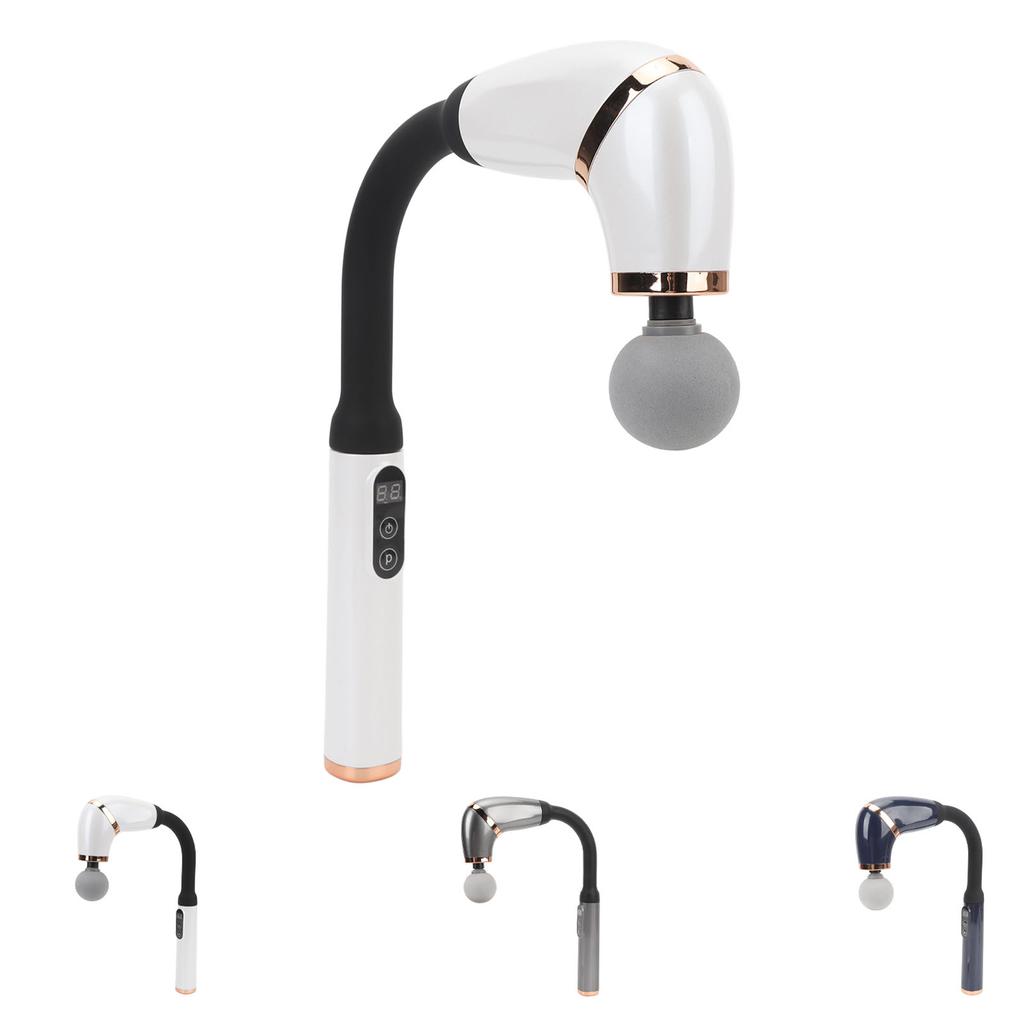 Massage Gun with Extension Handle U Shaped Deep Tissue 4 Massage Heads 6 Speed Levels Percussion Mas