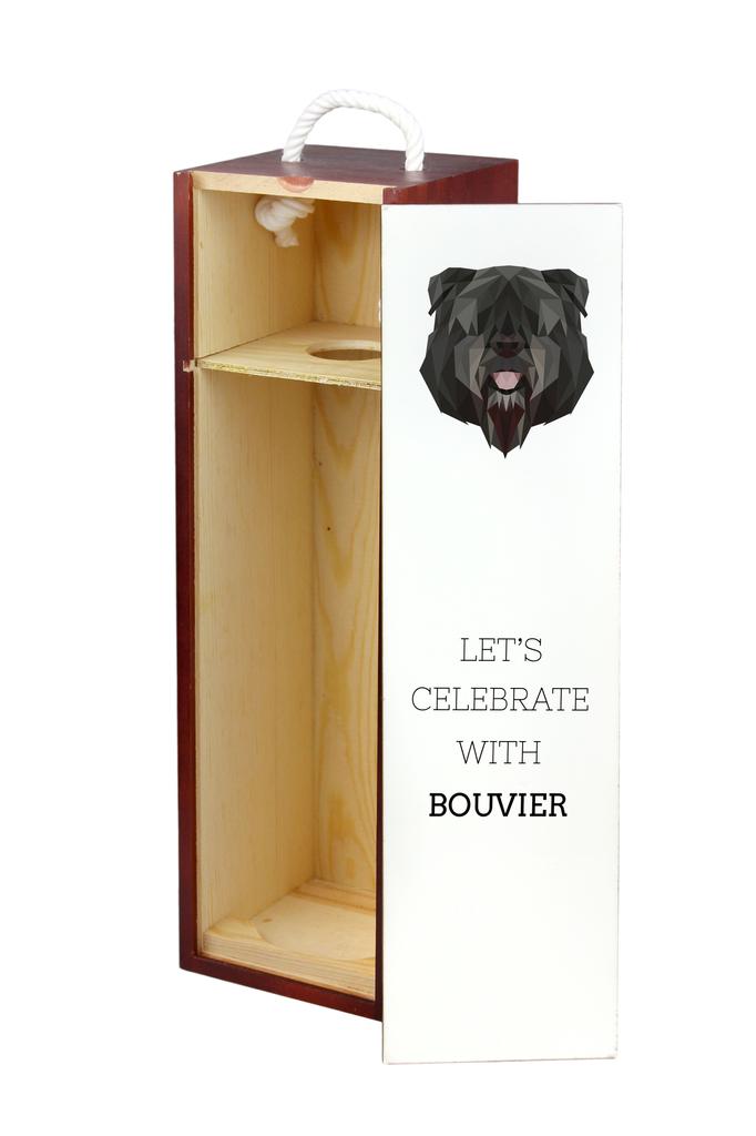 Bouvier Des Flandres - Geometryczne Pudełko Ze Zdjęciem I Napisem Na Wino Marki Art-Dog