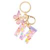 Light Purple Sequin Fringe Resin Keychain 26-Letter Accessory Classic Retro Durable Bag Charm Practical Gift For Friends And Family