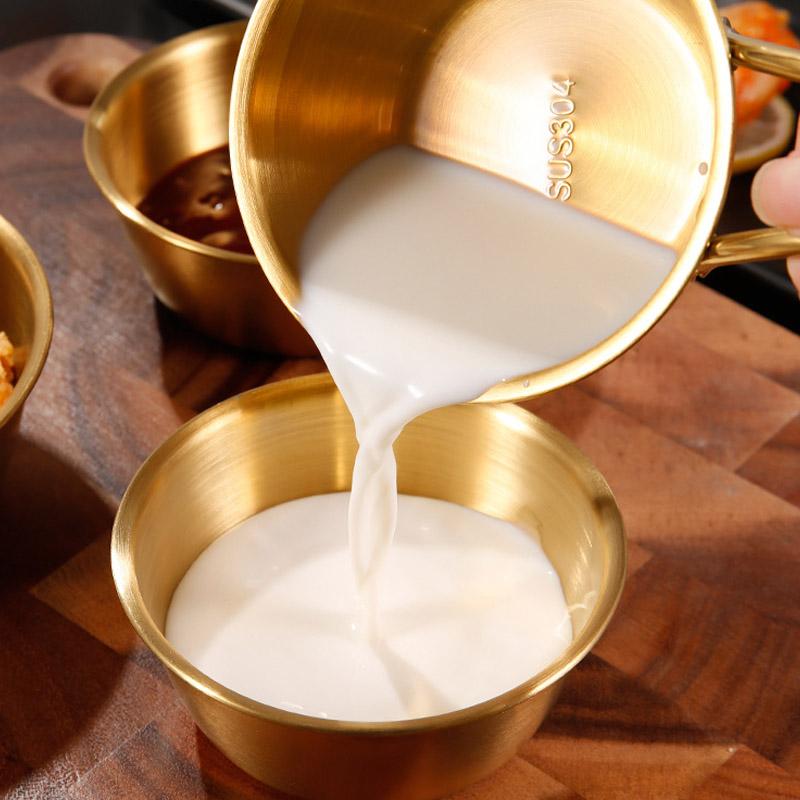 304 Nerezová miska na korejskou kuchyni pro domácnost s rukojetí Misky na rýžové víno Omáčka Kořenící pokrm Servírování jídla Kuchyňské nádobí