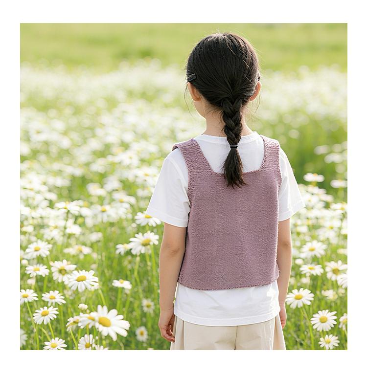 Girls' Knitted Vest Spring and Autumn New Style Children's Knitted Tank Top Stylish Outwear