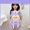Stylish Gender Neutral Kindergarten School Backpack Large Capacity With Modern Color Block Design