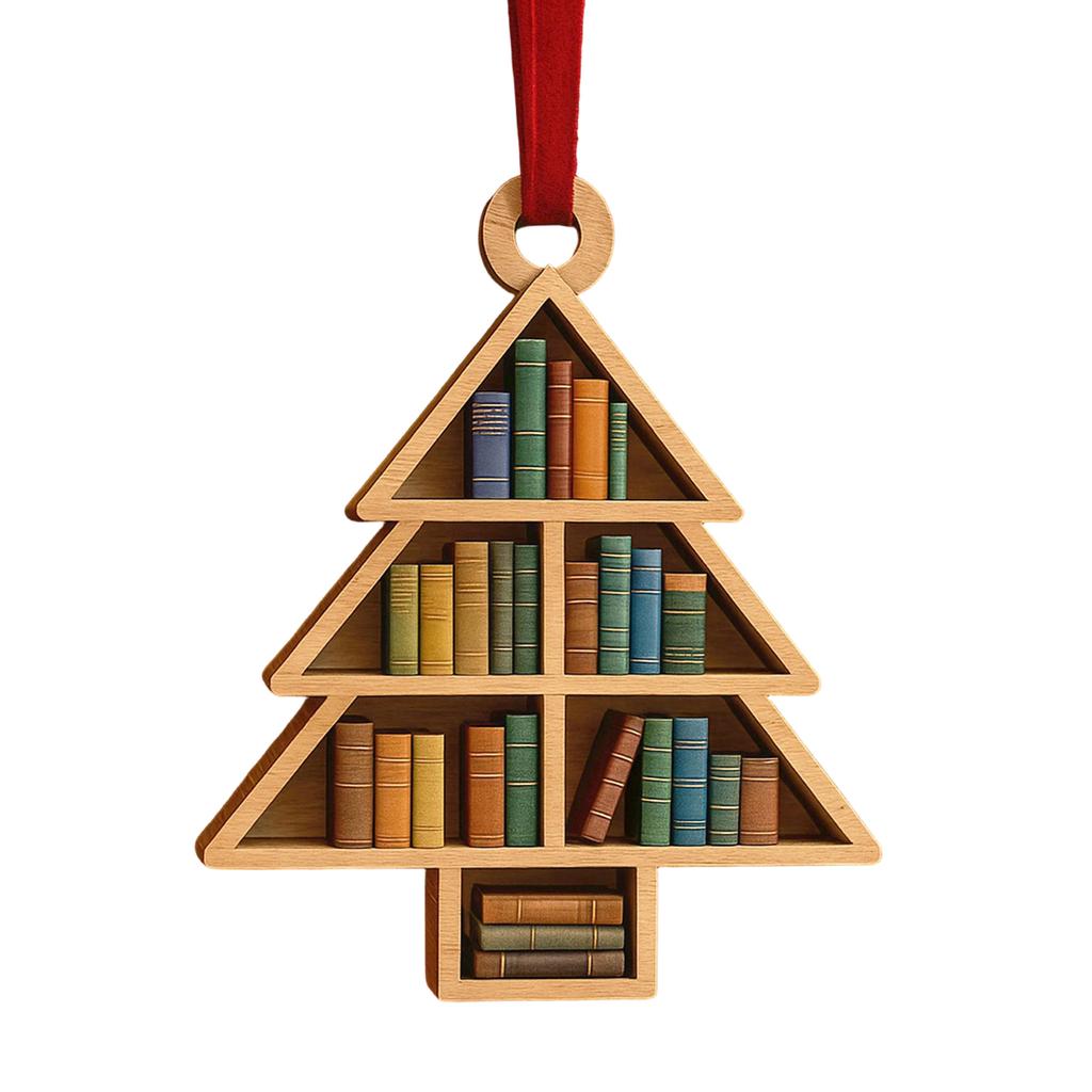 Christmas Book Tree Ornament ACRYLIC, Book Gift, Book Lover Gift, Book Ornament, Book Gift, Book Lover Gift, Librarian Gift