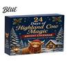 Christmas Gift for Kids Highland Cow Advent Calendar, 24 Unique Acrylic Ornaments, Decorative Calendar 2D Flat Hanging Charms Tree Decoration