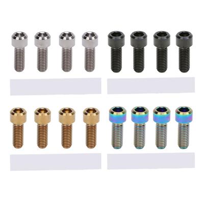 4 Pcs Disk Brake Caliper Screw M6x16mm Ti Alloy Sturdy Lightweight Low Temperature Drift Suppression