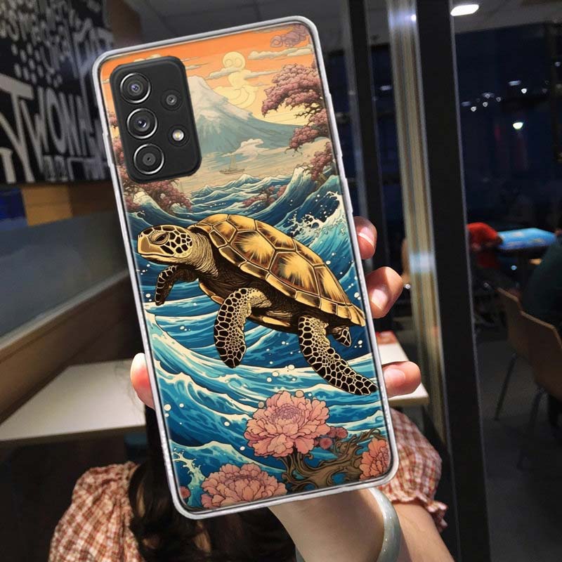 Marine Organisms, Sea Turtles, And Animals Phone Case for Samsung A54 A57 A37 A17 A14 A15 A12 A24 A34 A55 A35 A25 A52S A07 A05S