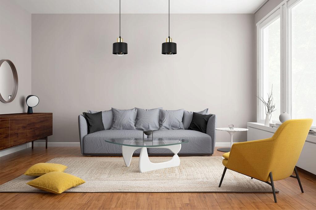 MODERN CEILING HANGING LAMP BLACK LED LAMP