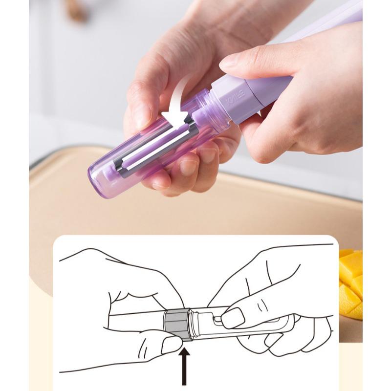 Multi Functional Fruit Knife, Portable Folding Peeler, Divine Tool with Dual Heads and Two In One Household Scraper