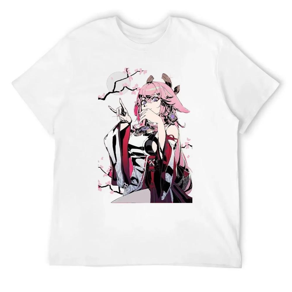 Yae Miko Photographic Print For Sale T-shirts Graphic Cool T-shirt Round Neck Motion  Humor Graphic Home USA Size