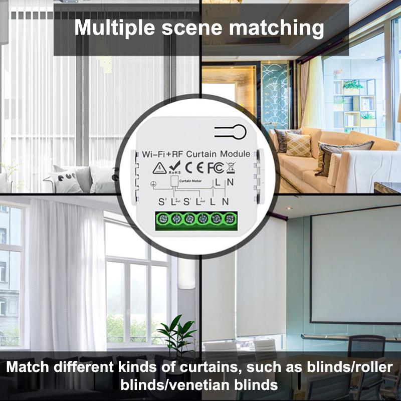 Wifi Rf Smart Curtain Switch Module With Remote Timer Control Scene Linkage For Smart Home Use
