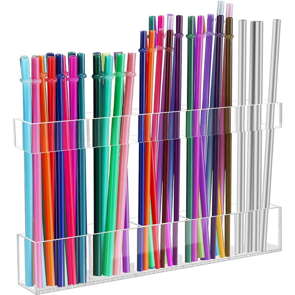 Reusable Straw Storage Rack No Drilling Cabinet Door Storage Container  Household чистый