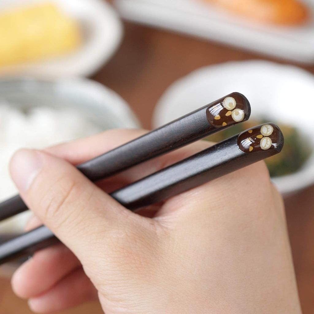 Wakasa Lacquerware Owl Chopsticks Auspicious Design Made In Japan Gift for Comes with Gift Wrapping (Pukumaru) - - - Birthdays, Father's Day, Etc. -