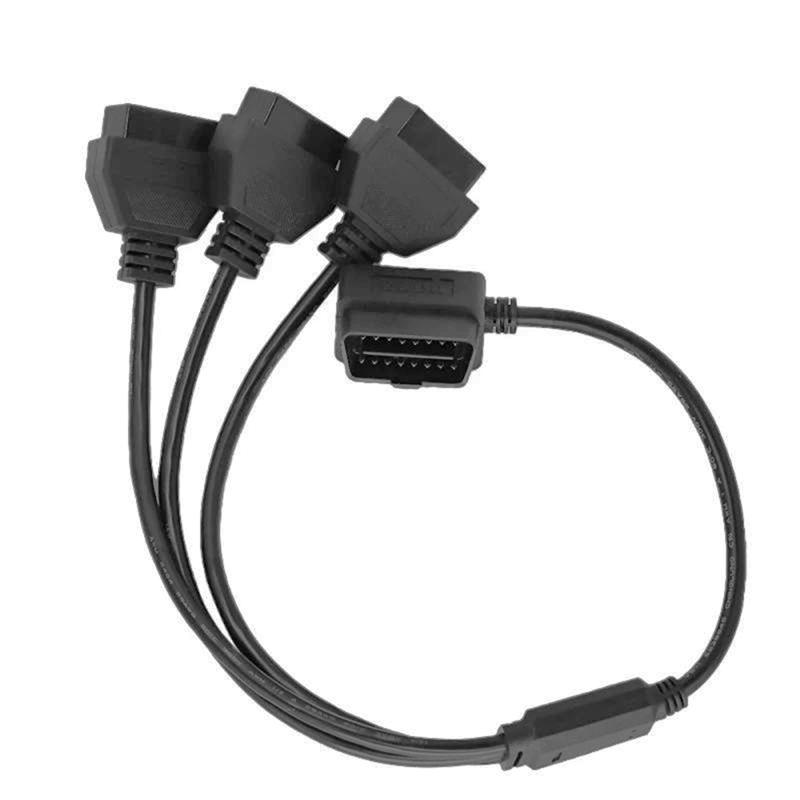 For Auto Diagnostic Tool OBDII Extension Cable 16Pin Male To 3 Female Adapter OBD2 Diagnostic Cable Splitter For Auto Scanner