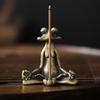 Brass New Frog Incense Burner – Vintage Zen Buddhist Frog Statue Copper Animal Sculpture Meditation Trinket Home Desktop Decoration