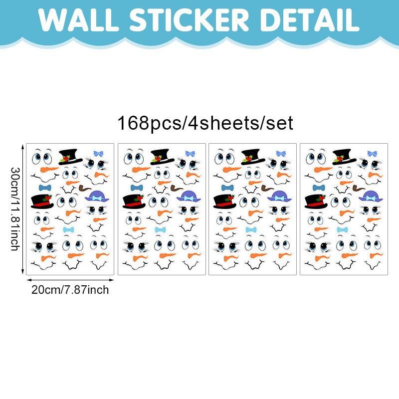 Wall Sticker Christmas Wall Sticker Emoji Sticker Cute Cartoon Snowman Sticker Refrigerator Sticker Window Sticker Cup Sticker