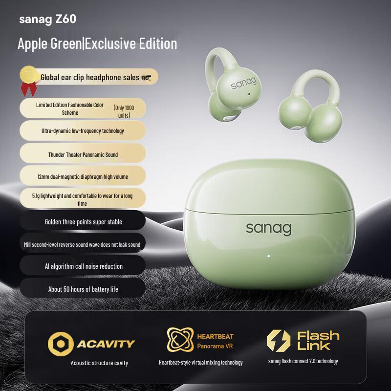 

Sainyer Z60S Open-Ear Clip-On True Wireless Bluetooth Earbuds