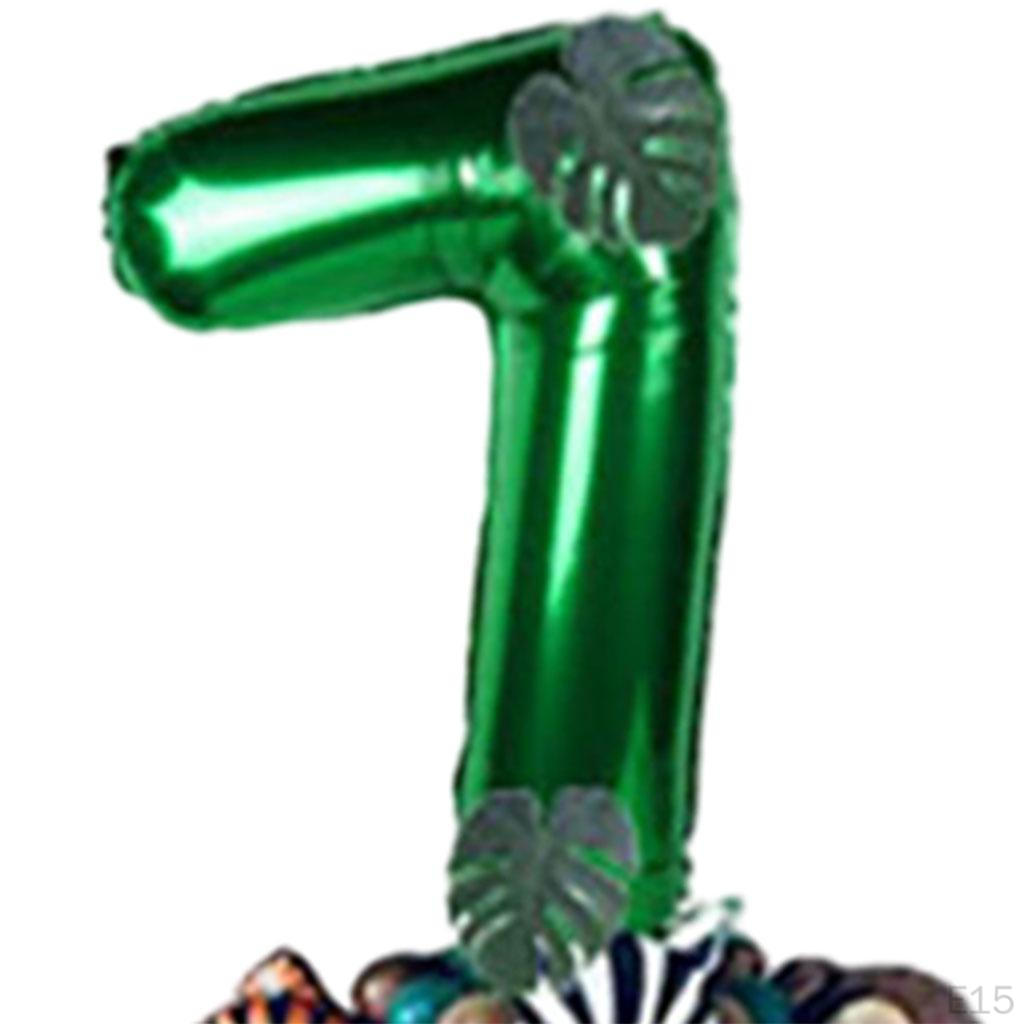 28 Pieces Jungle Animal Balloons Leaves Decor Theme Cute Green Aluminum Latex Balloon for