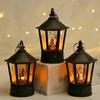 Plastic Halloween Pumpkin Castle Lamp Witch Castle Hanging LED Candle Light Pumpkin Vintage Witch Hand Lantern Haloween Supplies
