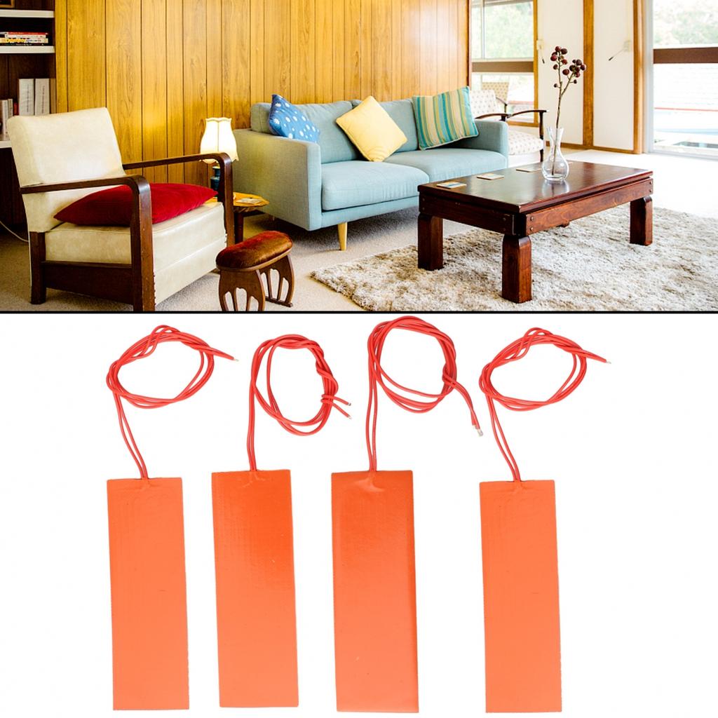 4x Rubber Heating Pad Heating Mat Heating Blanket for Industrial Plants 20W 12V