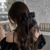 Lystrfac  New Black White Yarn Bow Hair Clip for Women Girls Spring Clip Back Head Hairpin Fashion Hair Accessories