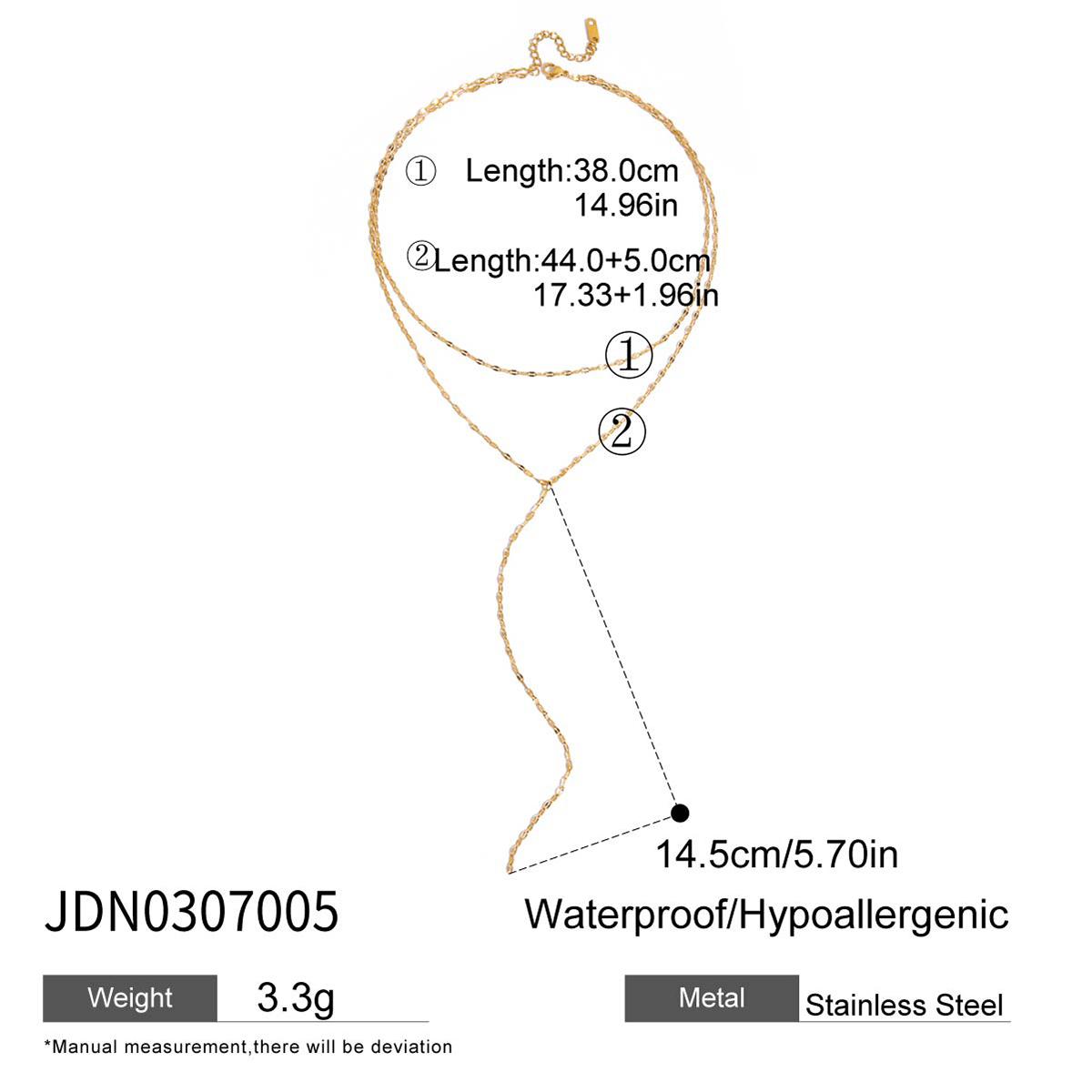 

Youthway Double-Layer Y-Shaped Chain Necklace For Women Stainless Steel With Gold Color Plating Suitable For Everyday Wear