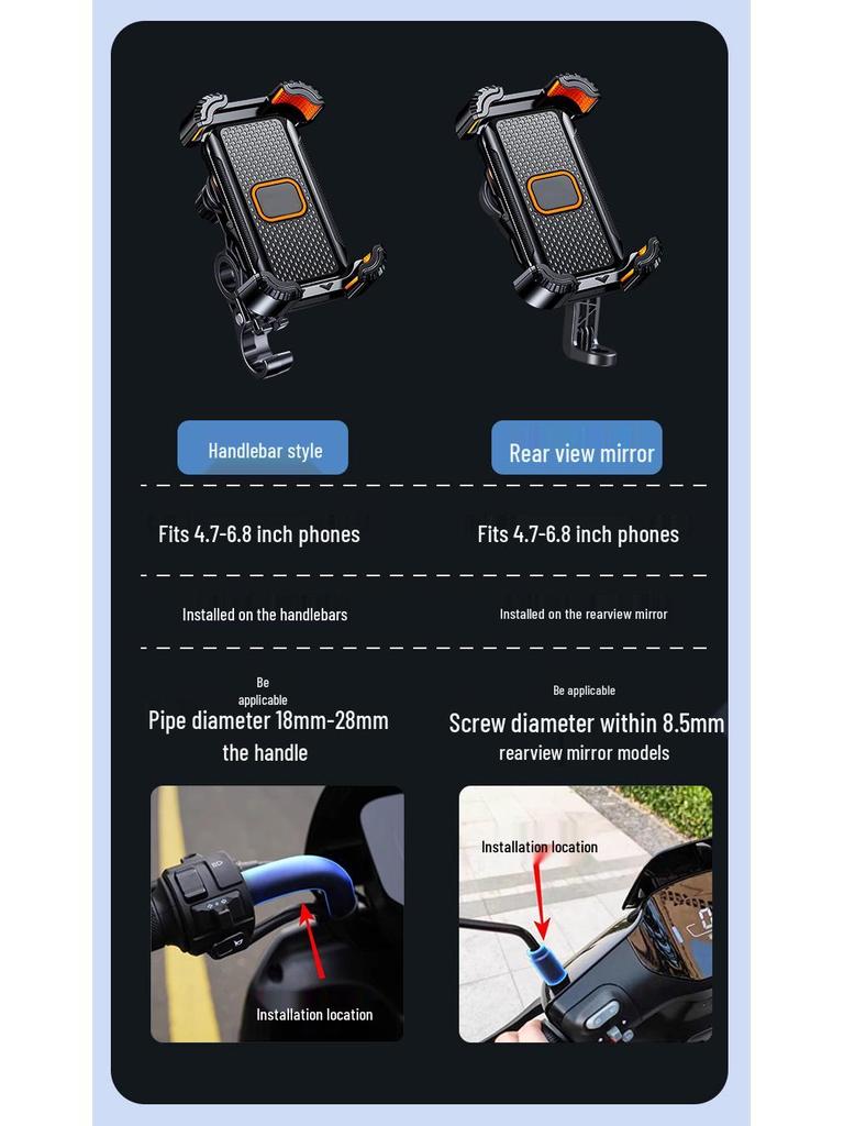 Uchwyt na telefon do pojazdów elektrycznych i motocykli do dostawy jedzenia i jazdy na rowerze