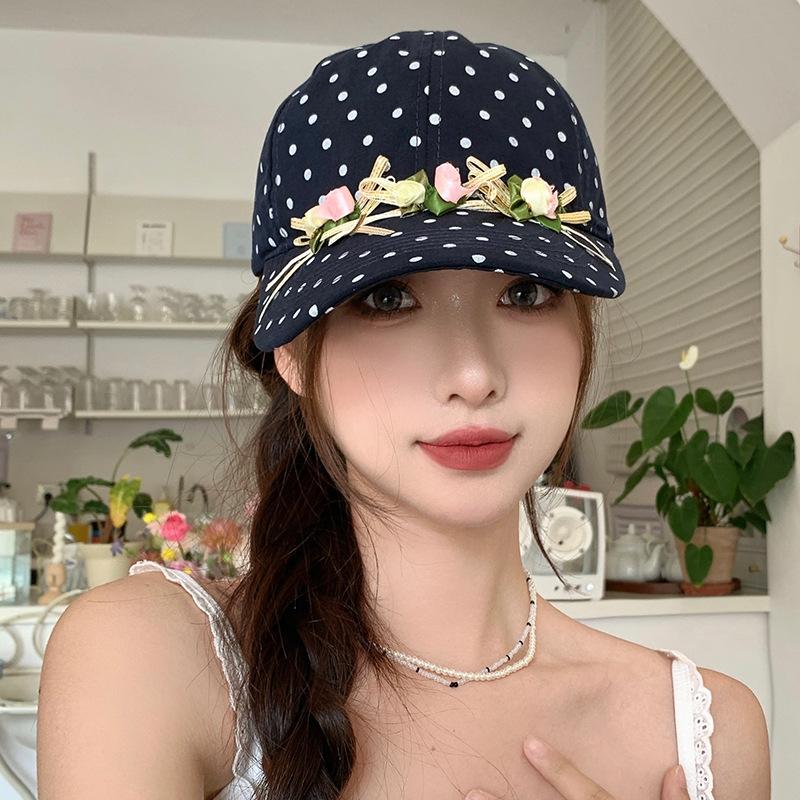 Polka Dot Flower Baseball Cap Children Spring And Summer Small Fresh Face Small Cap Outdoor Sun Protection Hat