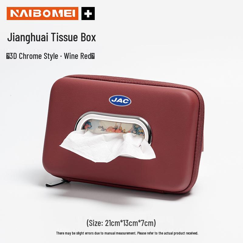 Tissue Box for JAC Car Models: iEV6E, iEV7, iEVA50, A5i, C5, iEV7S - Armrest Pull-out Tissue Pack.