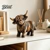 Country Style Shelf Decorations Farmhouse Highland Cow Figurine Resin Scottish Bull Statue Rustic Detailed Pastoral Home Accessories Tabletop