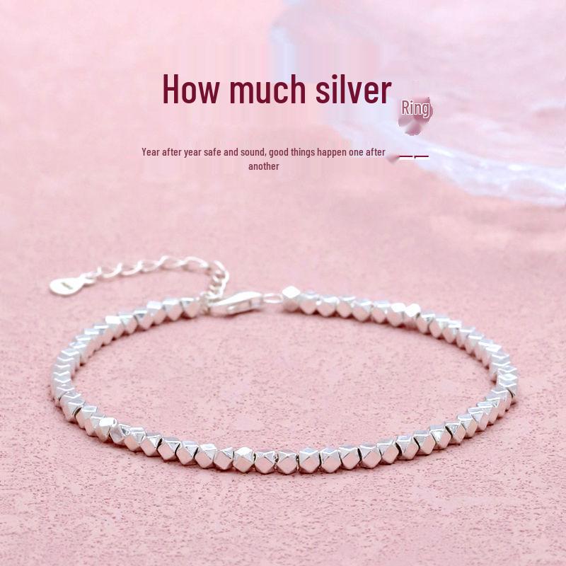 

Women s Thick Silver Bead Bracelet: Light Luxury, High Design, Electroplated, Niche Style