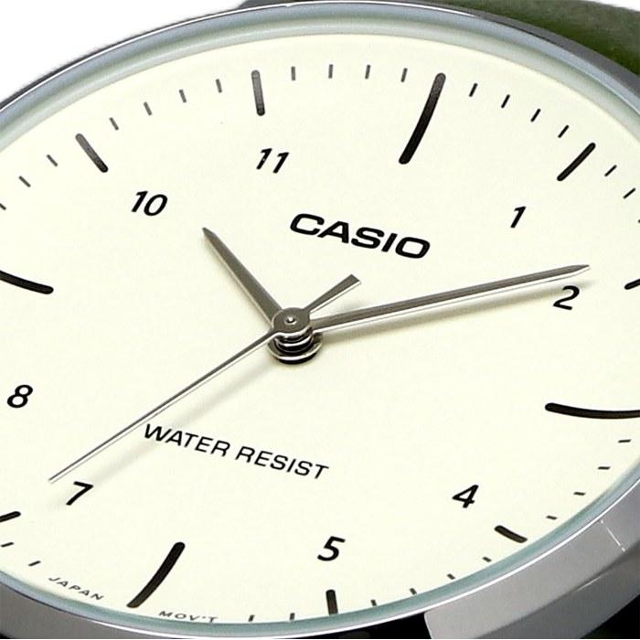 Casio Analog Quartz Women's Watch LTP-VT03L-3B Cream/Green Leather Band
