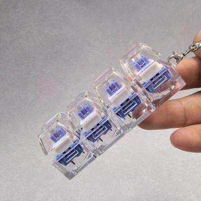 Testador de eixo mudo para teclado mecânico de chave PC4 chaveiro de pressão cubo de açúcar chaveiro de descompressão pingente de chaveiro