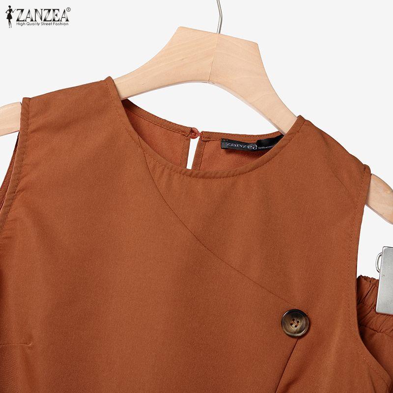 ZANZEA Women Sleeveless Vest Tops and Pants Casual Two Piece Suit Sets