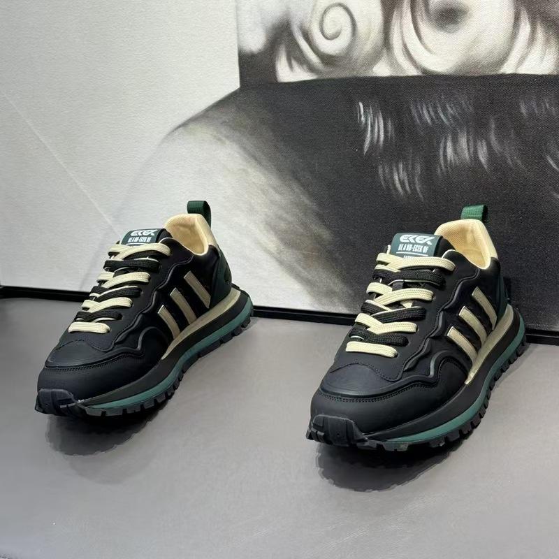 Herrenschuhe Frühling 25 neue Leder-Plateauschuhe Herren Drei-Riemen Casual Sport Dad Schuhe Herren Trendschuhe Herren