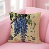Wisteria Magazine Print Cushion Cover Linen Pillowcase Cover Soft Decor for Sofa Home Room