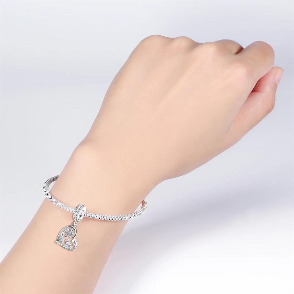 New Copper Original Christmas Series Snowflake Charms Heart Star Beads For Women Diy Fine Jewelry Party Gifts Making