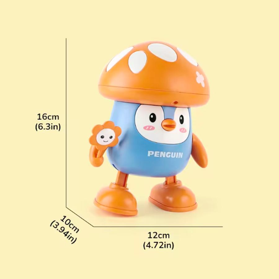 Brinquedos Musicais Interativos de Balanço e Dança para Crianças Pequenas Robô Caminhante de Maçã, Cogumelo, Pinguim Com Luzes Desenho Animado Infantil Brinquedo Divertido para Festa