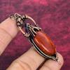 Red Snakeskin Jasper Gemstone Pendant Copper Wire Wrapped Jewelry Gifts For Him