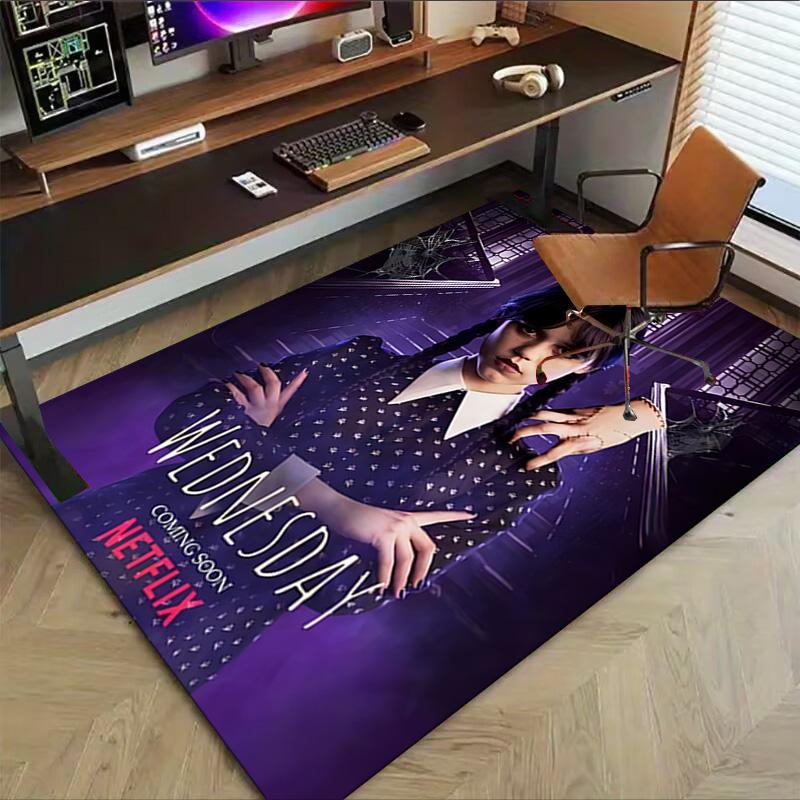 1pc Wednesday Addams Returns Carpet for Playroom Bedroom Living Room Sofa Home Decor,kids Game Area Rug Non-slip Floor Mat Y82684