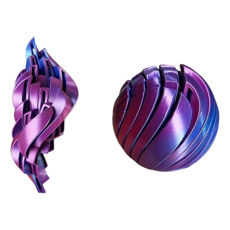 1Pc 3D Printed Twistsphere Gear Liquid Flow Ball Rotating Slime Ball Anxiety Relief Sensory Fidget Toy For Adults Kids&